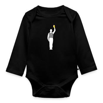 Carton jaune de l’arbitre Shiri Foul - Body Bébé bio manches longues - noir - Devant