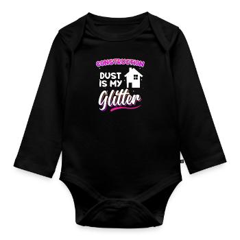 Client Builder Baustaub Eigenheim - Organic Longsleeve Baby Bodysuit - black - Front