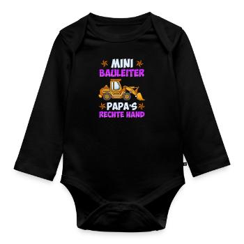 Eigenheim Kinder Spruch Bauleiter - Baby Bio-Langarm-Body - Schwarz - Vorne