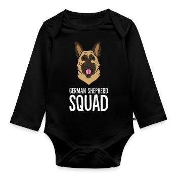German Shepherd - German Shepherd Squad - Organic Longsleeve Baby Bodysuit - black - Front
