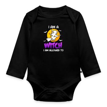 Halloween Hexe - Baby Bio-Langarm-Body - Schwarz - Vorne