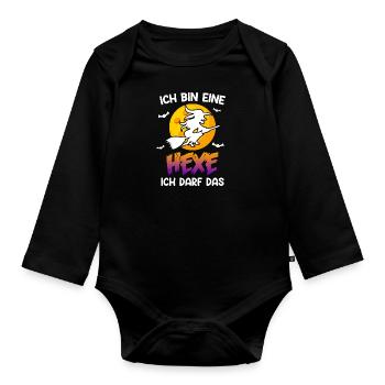 Halloween Hexe - Baby Bio-Langarm-Body - Schwarz - Vorne