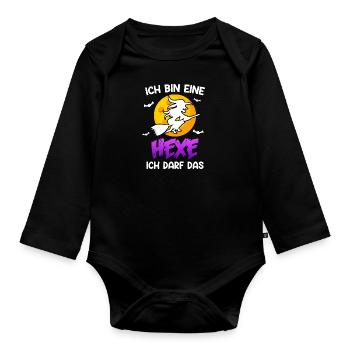 Halloween Hexe - Baby Bio-Langarm-Body - Schwarz - Vorne