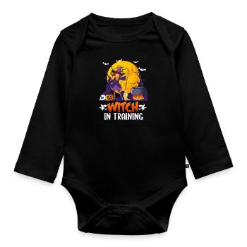 Halloween Hexe - Baby Bio-Langarm-Body - Schwarz - Vorne
