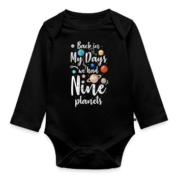 Astronaut Moon Mars - Organic Longsleeve Baby Bodysuit - black - Front