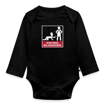 Husband Groom Bachelor Party - Organic Longsleeve Baby Bodysuit - black - Front