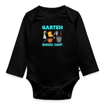 Garten Buddel Shirt Gartenarbeit - Baby Bio-Langarm-Body - Schwarz - Vorne