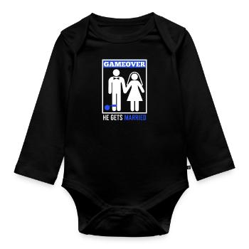 Game over - Mari Groom Jungesellenabschied - Body Bébé bio manches longues - noir - Devant