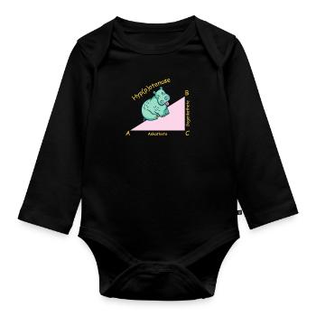 Professeur de mathématiques mathématicien Hippotenuse - Body Bébé bio manches longues - noir - Devant