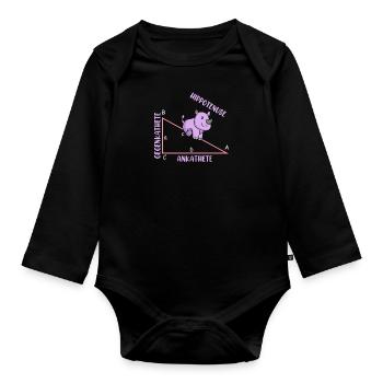 Mathématicien Professeur de mathématiques Hippotenuse - Body Bébé bio manches longues - noir - Devant