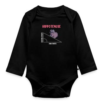 Hippotenuse Algebra Mathematics Student - Organic Longsleeve Baby Bodysuit - black - Front