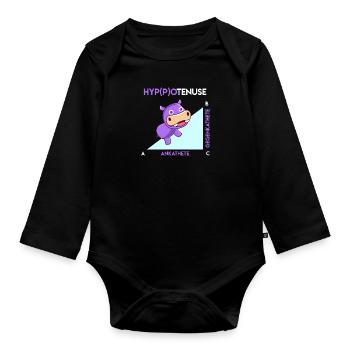 Hypoténuse Hippoténouse Math - Body Bébé bio manches longues - noir - Devant