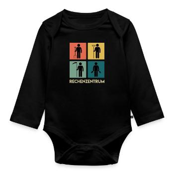 Rechenzentrum Garten Rechen Gärtner - Baby Bio-Langarm-Body - Schwarz - Vorne
