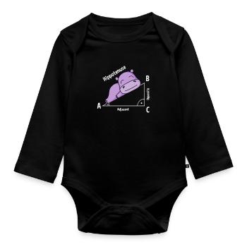 Professeur de mathématiques Hipotenuse Math - Body Bébé bio manches longues - noir - Devant