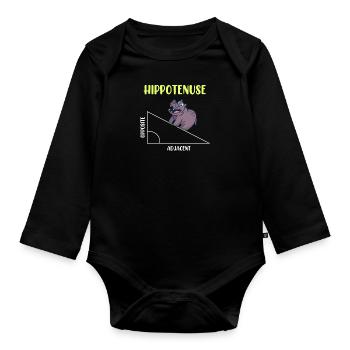 Hippotenuse Algebra Mathematics Student - Organic Longsleeve Baby Bodysuit - black - Front
