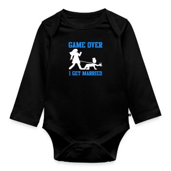 Game over - Jungesellenabschied Man Wedding - Body Bébé bio manches longues - noir - Devant