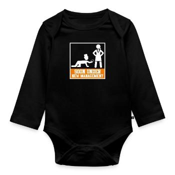 Husband Groom Bachelor Party - Organic Longsleeve Baby Bodysuit - black - Front