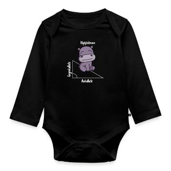 Hippotenuse Drôle Math - Body Bébé bio manches longues - noir - Devant