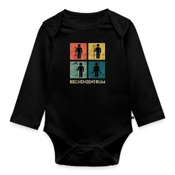 Rechenzentrum Garten Rechen Gärtner - Baby Bio-Langarm-Body - Schwarz - Vorne