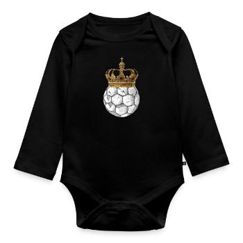 Fußball König Profi Weltfussballer Sport Krone - Baby Bio-Langarm-Body - Schwarz - Vorne