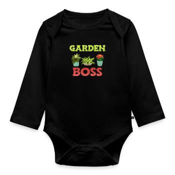 Garden King Garden Boss Allotments - Organic Longsleeve Baby Bodysuit - black - Front