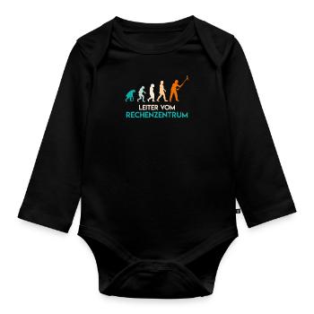 Leiter vom Rechenzentrum Garten - Baby Bio-Langarm-Body - Schwarz - Vorne