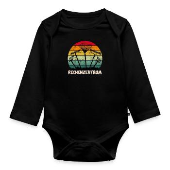 Rechenzentrum Garten - Baby Bio-Langarm-Body - Schwarz - Vorne