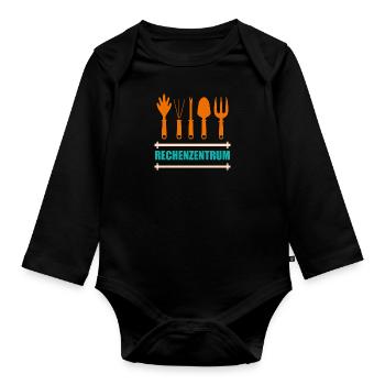Gärtner Gartenarbeit Rechenzentrum - Baby Bio-Langarm-Body - Schwarz - Vorne