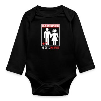 Game over - Mari Groom Jungesellenabschied - Body Bébé bio manches longues - noir - Devant