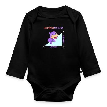 Hypoténuse Hippoténouse Math - Body Bébé bio manches longues - noir - Devant