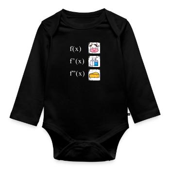 Math Derivation Cow Milk Cheese - Organic Longsleeve Baby Bodysuit - black - Front