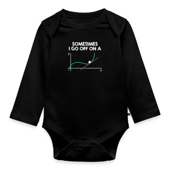 Parfois, je pars sur un calcul tangent en disant - Body Bébé bio manches longues - noir - Devant