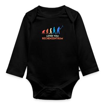 Leiter vom Rechenzentrum Garten - Baby Bio-Langarm-Body - Schwarz - Vorne