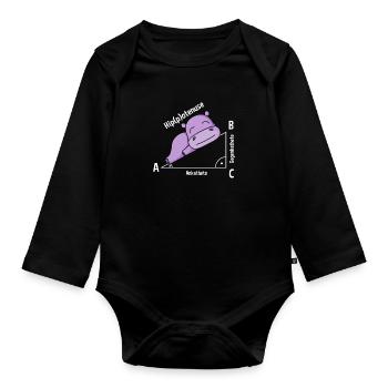 Professeur de mathématiques Hipotenuse Math - Body Bébé bio manches longues - noir - Devant