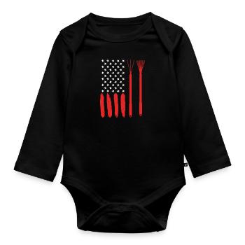 USA Gardener Data Center Jardinage - Body Bébé bio manches longues - noir - Devant