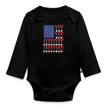 Darts Dartpfeile USA Dart - Organic Longsleeve Baby Bodysuit - black - Front