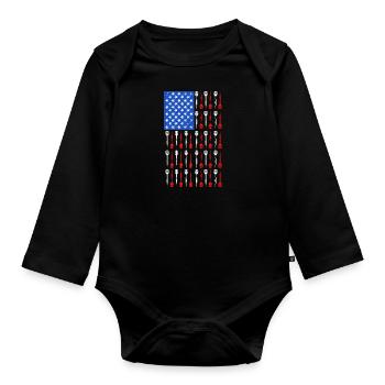 Dart Master USA Darts Arrows - Organic Longsleeve Baby Bodysuit - black - Front
