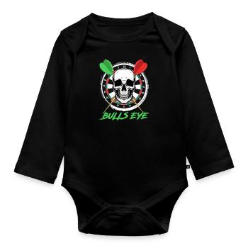 Bullseye Darts Bone Face Dartboard Dart - Body Bébé bio manches longues - noir - Devant
