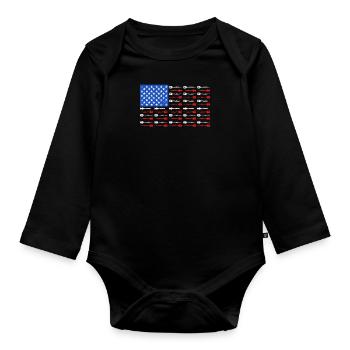 Dart Master USA Darts Arrows - Organic Longsleeve Baby Bodysuit - black - Front