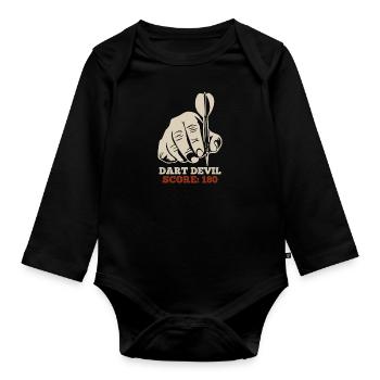 Dart Devil Score Dartpfeile 180 en fléchettes - Body Bébé bio manches longues - noir - Devant