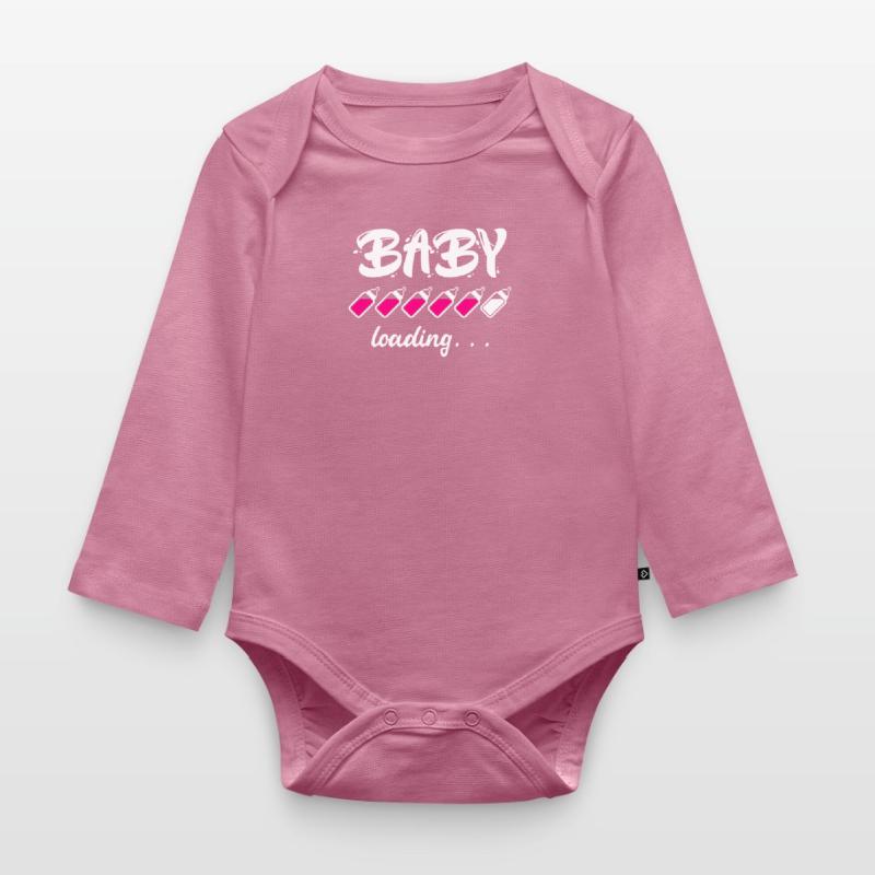 Baby loading Schwanger mit Mädchen oder Junge Mama Baby Bio-Langarm-Body