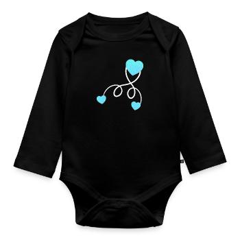 Schwanger Baby Liebe schwanger mit Zwillingen - Baby Bio-Langarm-Body - Schwarz - Vorne