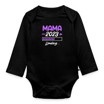Maman 2023 enceinte d’une fille Maman - Body Bébé bio manches longues - noir - Devant