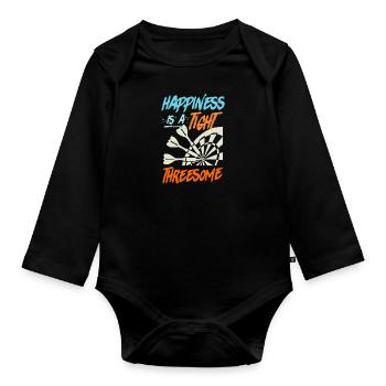 Le bonheur est un dicton serré thressome Dart - Body Bébé bio manches longues - noir - Devant