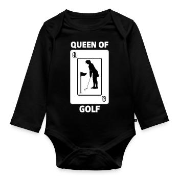 T-shirt Reine du golf - Body Bébé bio manches longues - noir - Devant