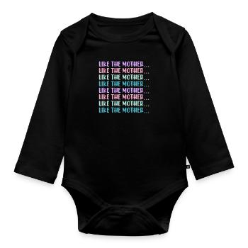 Wie die Mutter so die Tochter Sohn Kinder Familie - Baby Bio-Langarm-Body - Schwarz - Vorne