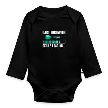 Dart Throwing Skills loading Darts Player Darts - Organic Longsleeve Baby Bodysuit - black - Front