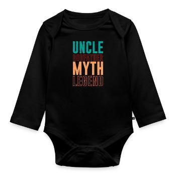 Onkel Pate Mythos Legende - Baby Bio-Langarm-Body - Schwarz - Vorne