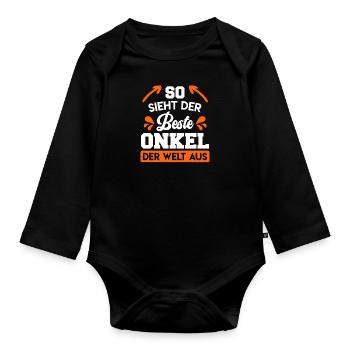 So sieht der beste Onkel der Welt aus - Baby Bio-Langarm-Body - Schwarz - Vorne