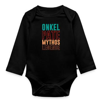 Onkel Pate Mythos Legende - Baby Bio-Langarm-Body - Schwarz - Vorne